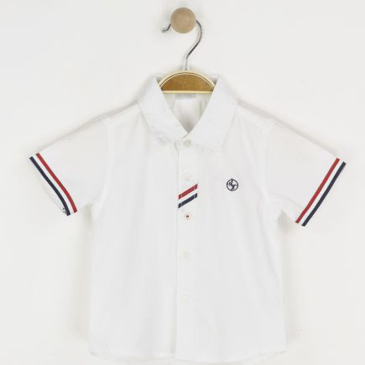 Picture of YF624 BOYS COTTON SHIRT WITH STRIPES ON THE SLEEVE